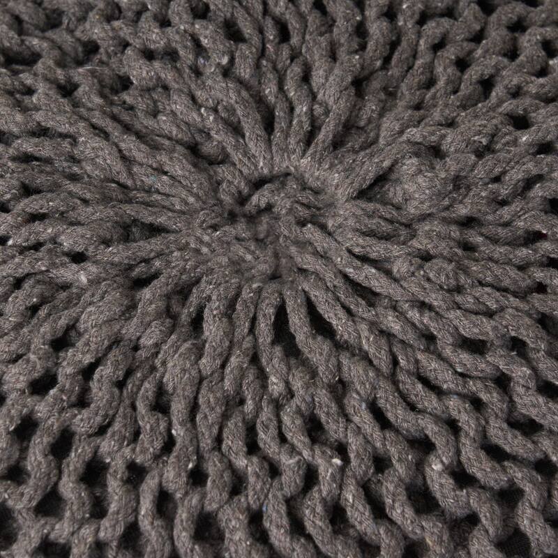Charming Handmade Knitted Pouf for Versatile Home Decor