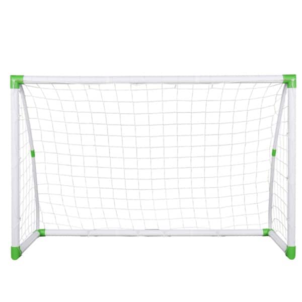 slide 2 of 2, Soccer Goal Training Set with Net Buckles Ground Nail Football Sports - 71.65 x 47.24 x 31.50 White/Green