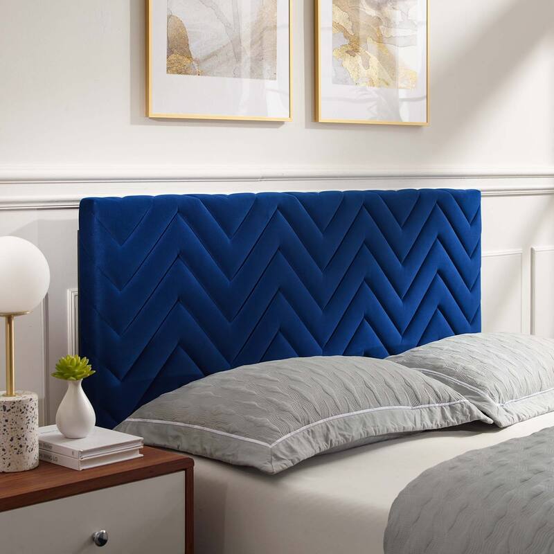 Leah Chevron Tufted Performance Velvet Twin Platform Bed