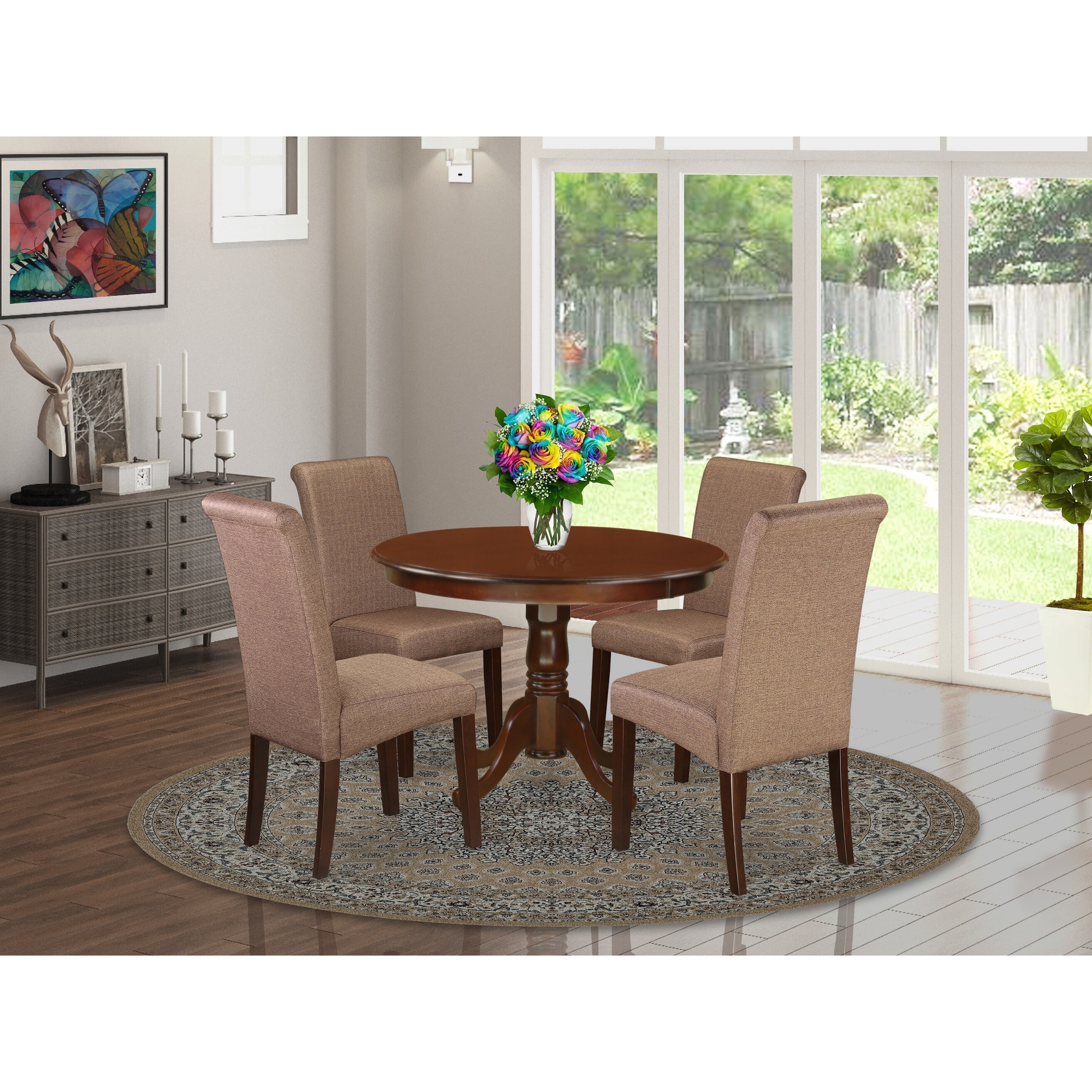 3pc Small Round Kitchen Table With Elegant Parson Chairs Number Of Chair Option Overstock 27864830