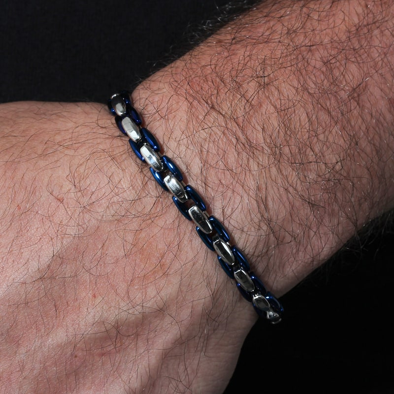 Steel Nation Stainless Steel H Link Bracelet