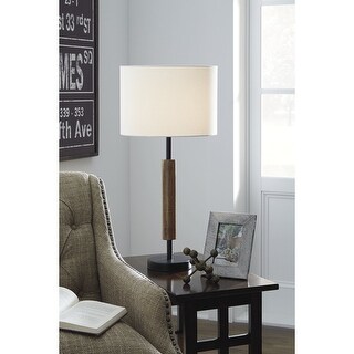 Maliny 27 Inch Wood Table Lamp - Set of 2 - 13" W x 13" D x 27.75" H
