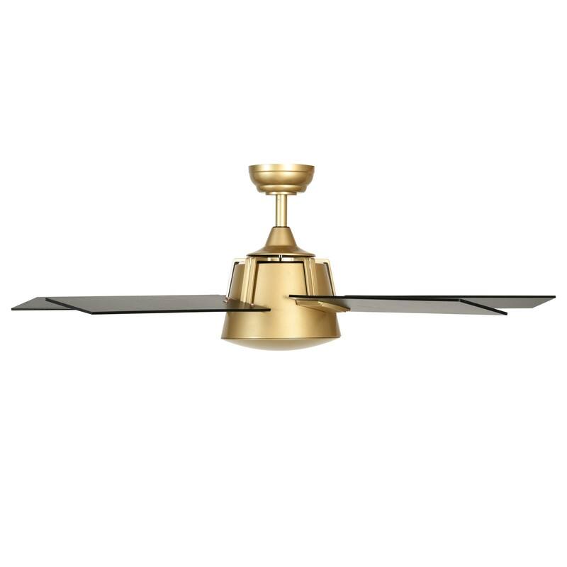 Moasis 52 Inch Modern Black Gold Ceiling Fan with Wall Switch & Remote
