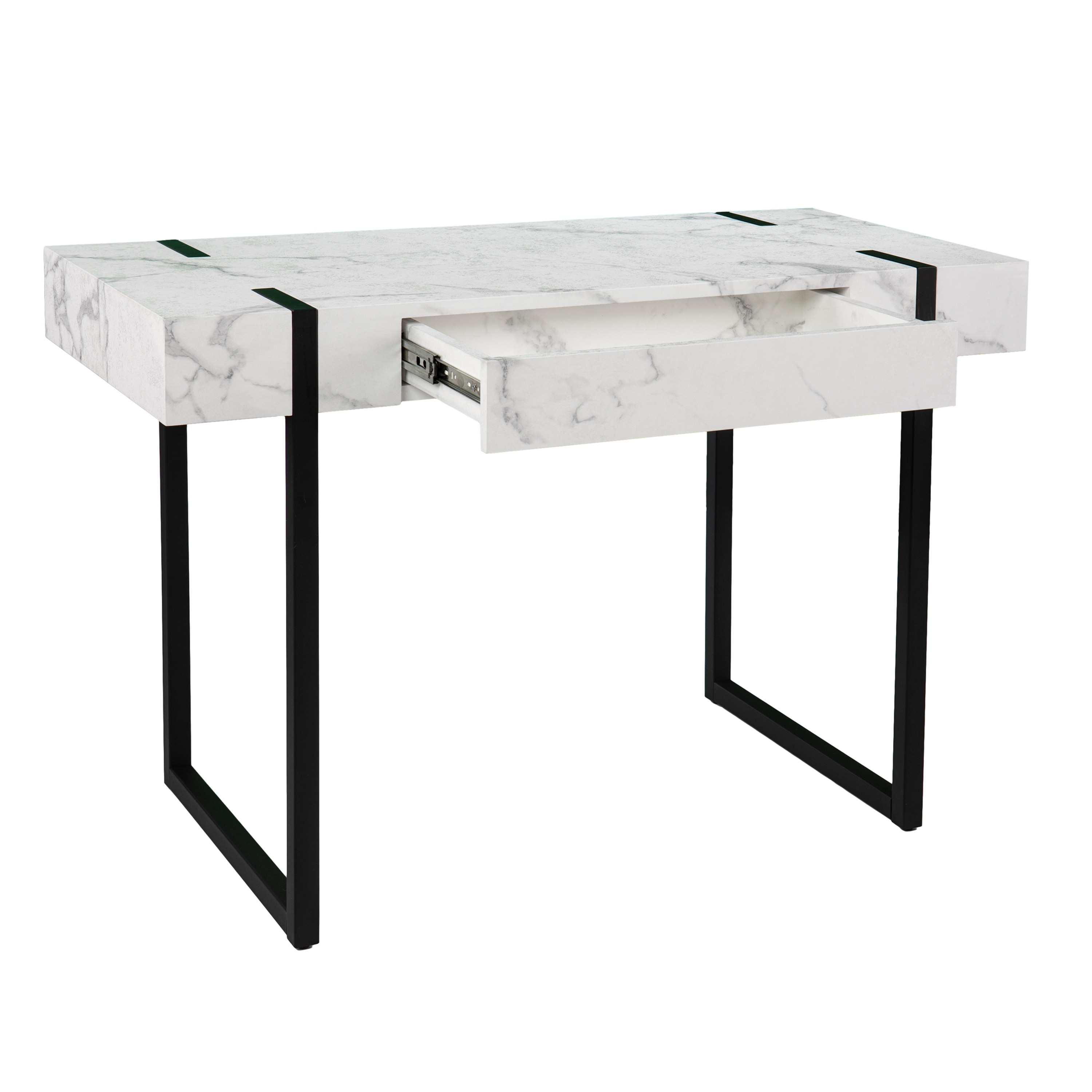 Silver orchid madsen faux 2025 marble writing desk