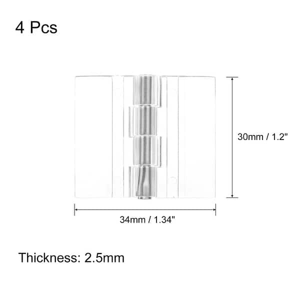10Pcs 24x33mm Acrylic Hinges Clear Folding Hinge Mini Transparent ...