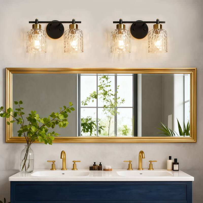 Starsky 2/3/4 Light Modern Dimmable Hammered Glass Bathroom Vanity Light