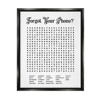 Stupell Phone Crossword Puzzle Bathroom Word Design Floater Frame