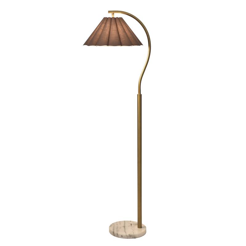 Tamara Day for Stylecraft Vivienne Floor Lamp - White Marble & Polished Brass