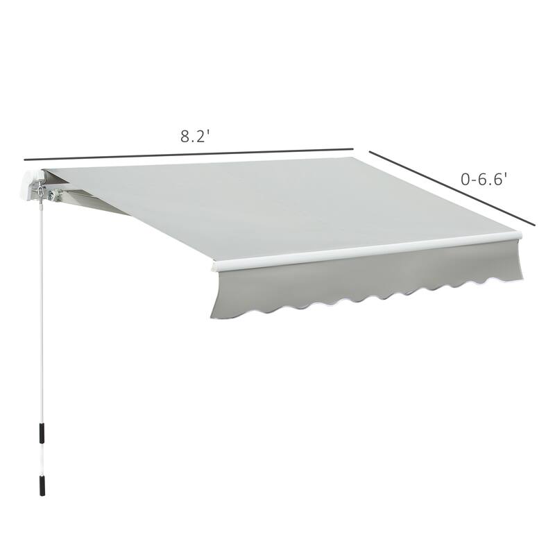 Outsunny 8' x 6.6' Outdoor Patio Manual Retractable Exterior Window Awning