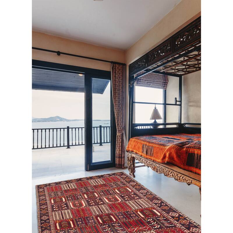 ECARPETGALLERY Hand-knotted Kayseri Vintage Red Wool Rug - 6'8 x 9'11