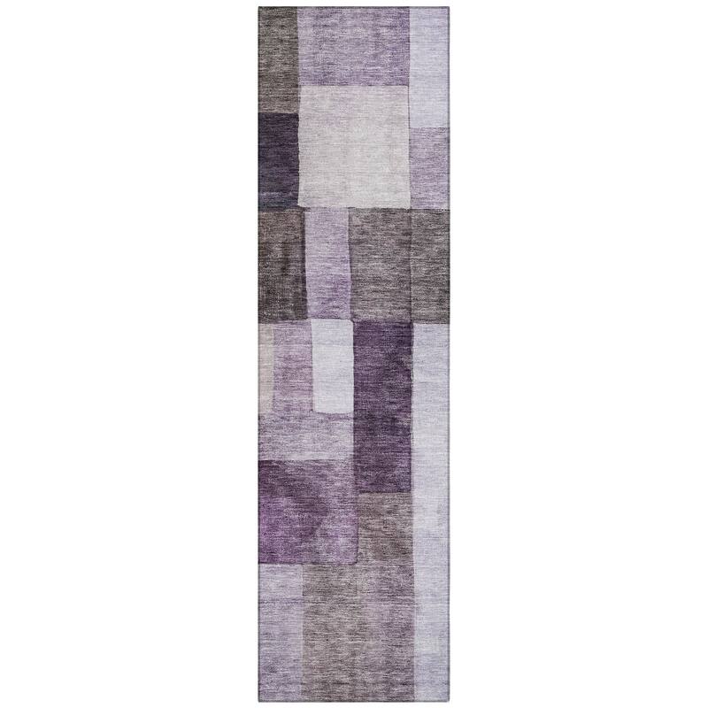 Machine Washable Indoor/ Outdoor Contemporary Geo Chantille Rug
