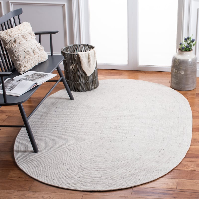 SAFAVIEH Handmade Braided Hande Country Wool Rug - 6' x 9' Oval - Light Beige