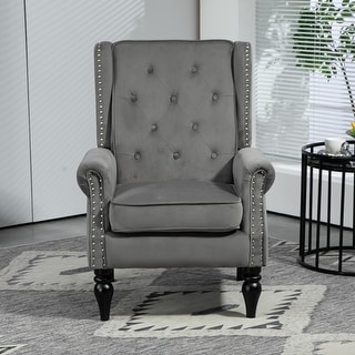 Modern Accent Chair Lounge Chair with Sturdy Wood Legs - Bed Bath ...