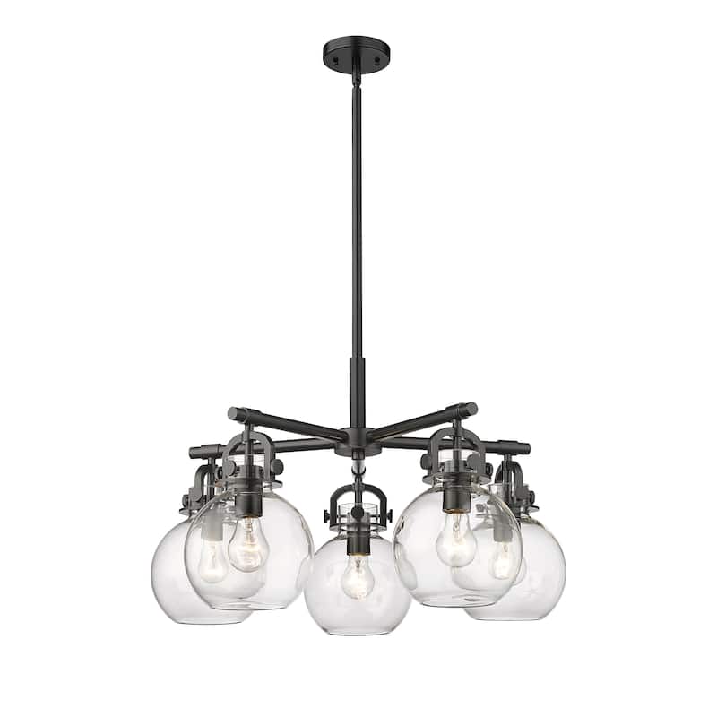 Innovations Lighting Newton Sphere - 5 Light 7" Stem Hung Chandelier.