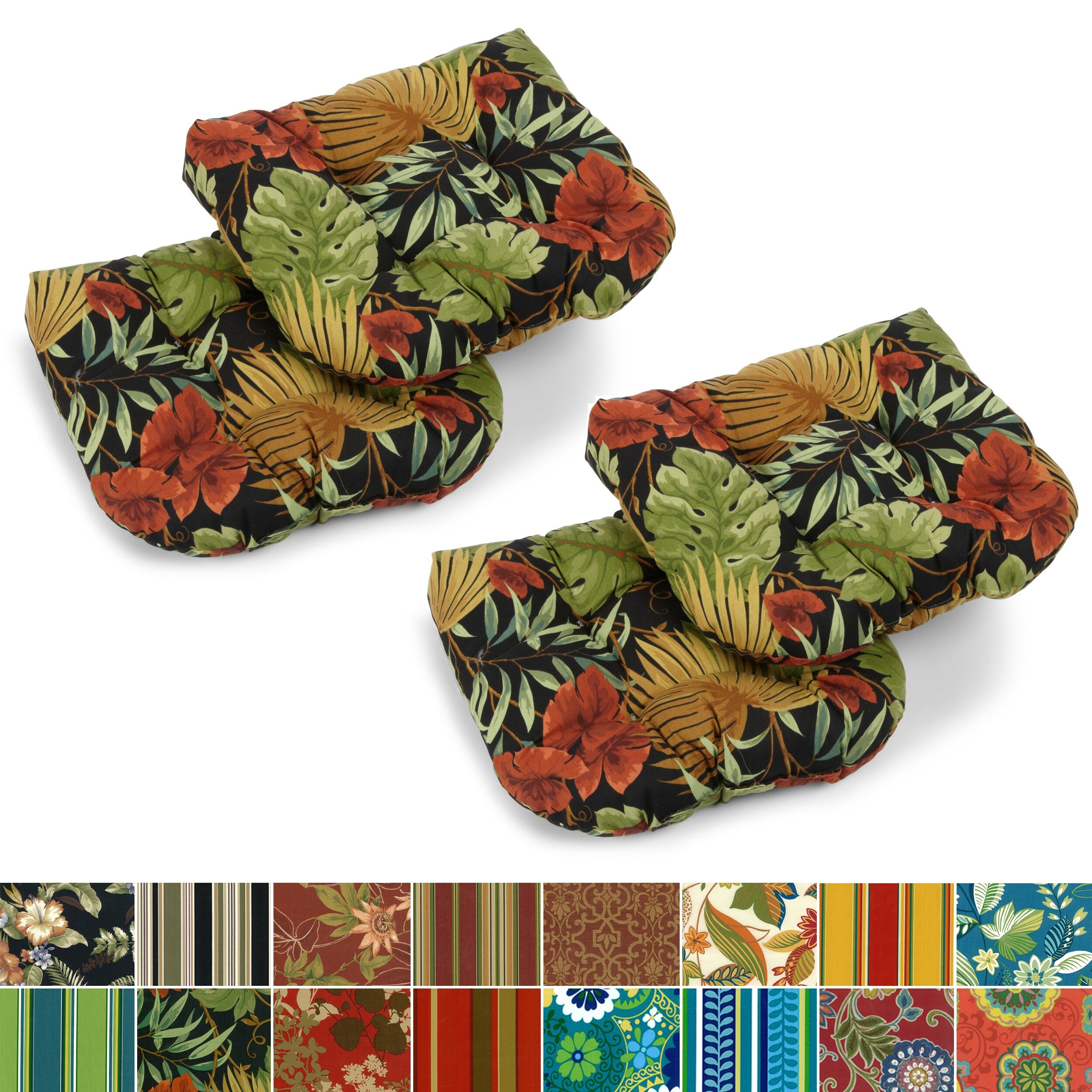 Set of 4 outdoor chair cushions best sale