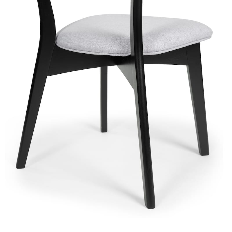 Chazz Mid-Century Modern Upholstered Rubberwood Dining Chairs (Set of 2) by Christopher Knight Home