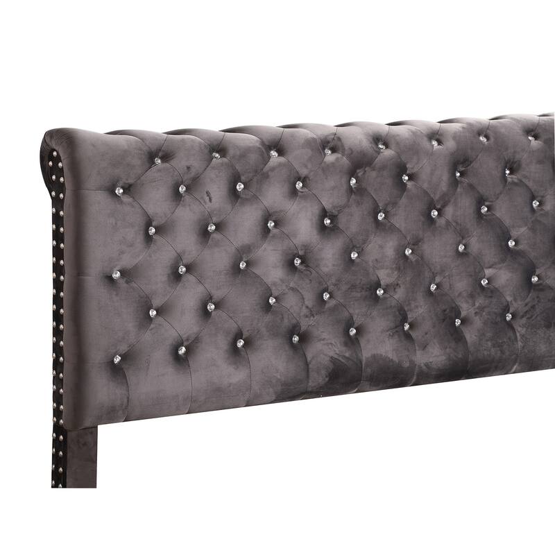 Maxx Tufted Upholstered King Panel Bed