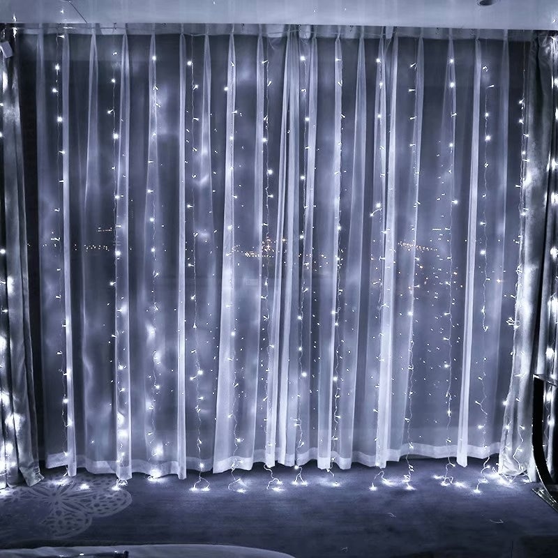 USA Blue Connectable LED Curtain Icicle String Fairy Light Xmas Party Home Lamp 