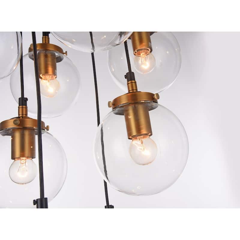 Matte Brass Iron Pendant Lighting With Glass Shades