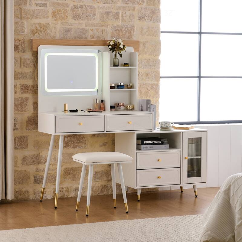 Versatile Makeup Vanity Desk with Multiple Features for Bedroom Enhancement