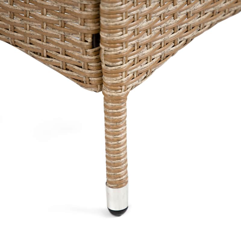 Zaara Compact Contemporary Wicker 3-Piece Outdoor Wicker Conversation Set by M&L Co