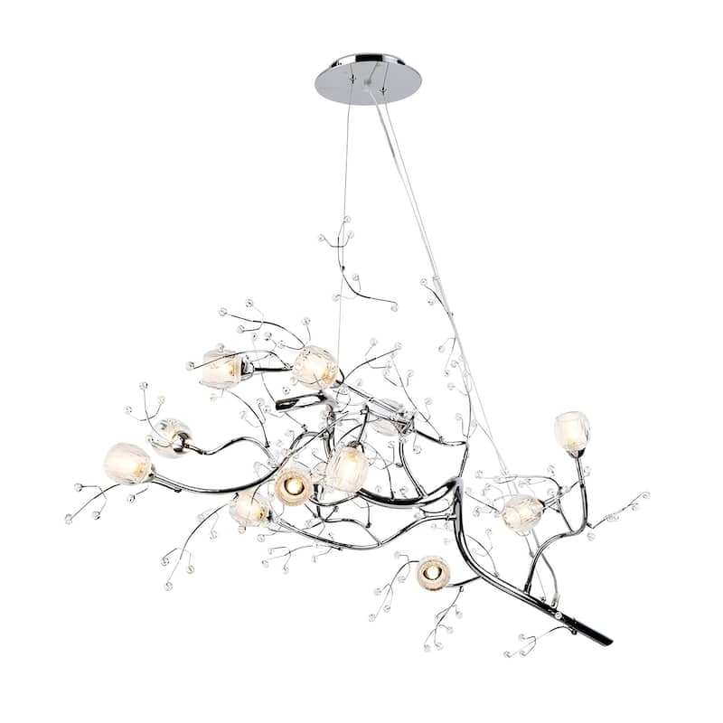 12 - Light Dimmable Tree Like Branch Chandelier Roses Flowers Nature Inspired - N/A