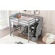 preview thumbnail 24 of 28, Full Size Loft Bed w/L-Shaped Desk,Drawers,Cabinet,Storage Staircase