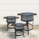 preview thumbnail 10 of 8, 3 Piece Round Tub Metal Planter Set with Stand in Galvanized - 51.5 H x 38 W x 54.5 L Inches