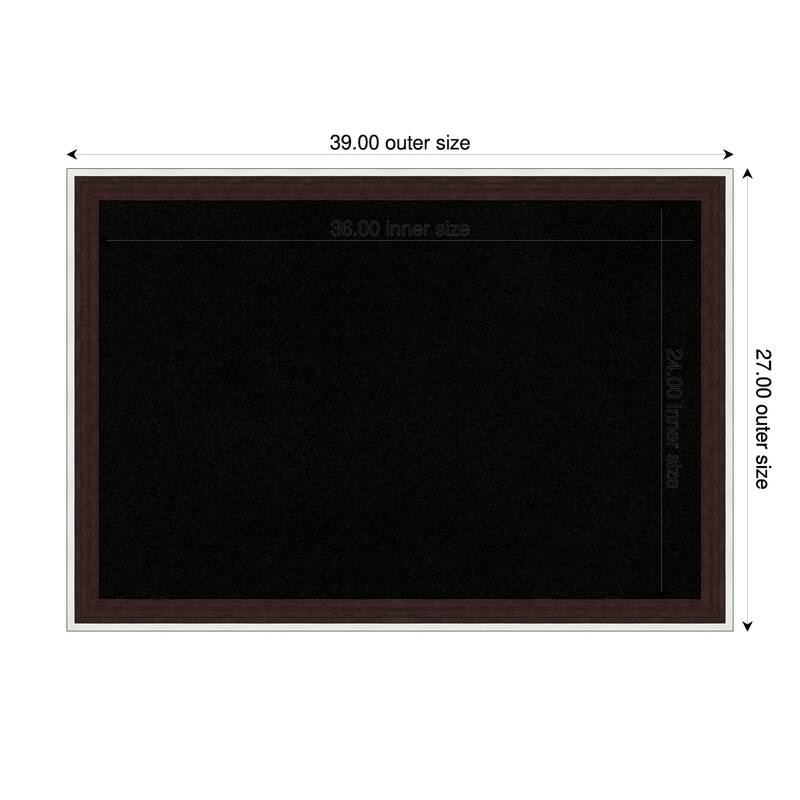 Maya Espresso Silver Framed Cork Board - Bulletin Board, Organization Board, Pin Board - Black - 39 x 27 in