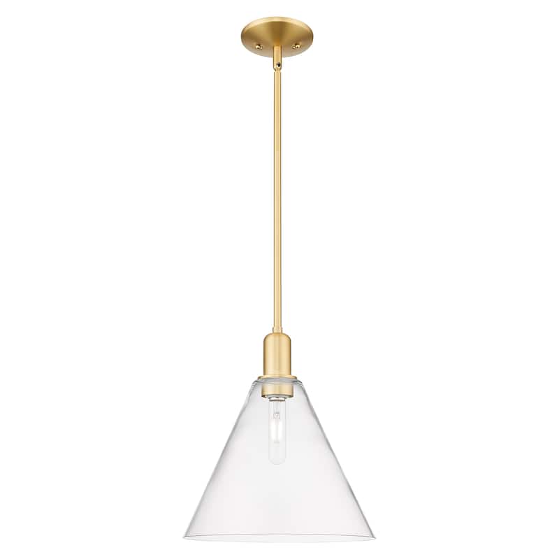 Innovations Lighting Endless Possibilities Arcadia - Berkshire Glass - 1 Light 12" Stem Hung Mini Pendant - Clear/Satin Gold