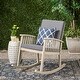 preview thumbnail 2 of 8, Acacia Rocking Chair Outdoor Use, Durable Acacia Wood, Water-Resistant Cushions, for Garden, Lawn, Backyard, Pool
