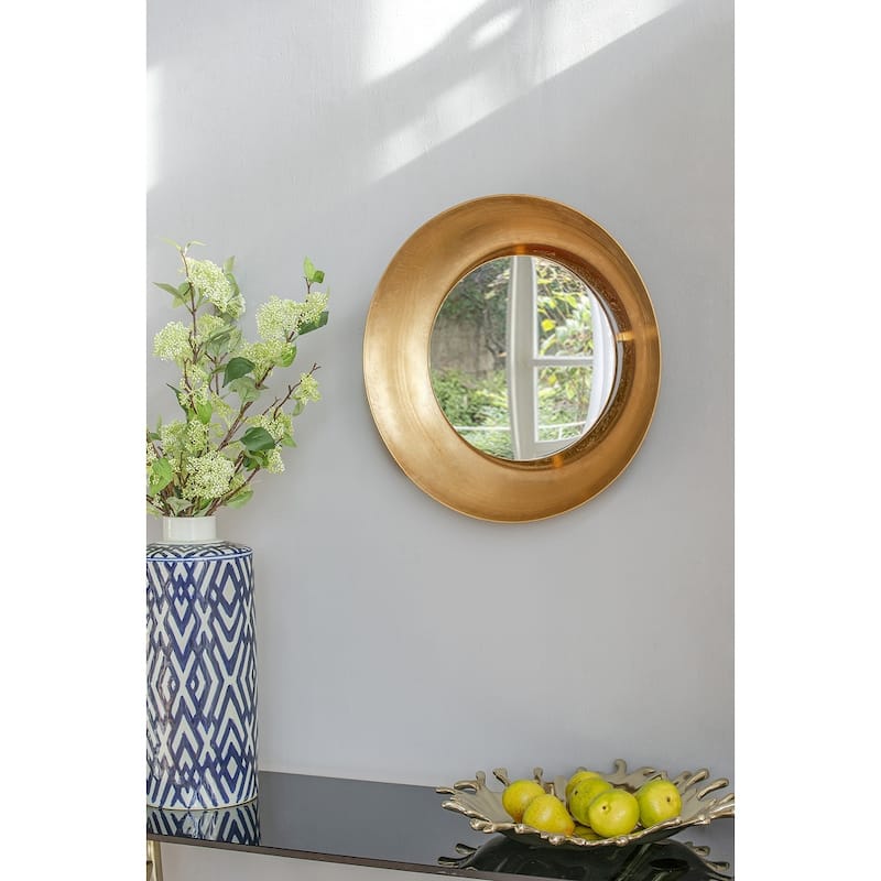LED Lighted Wall Mirror - Decorative Accent - Gold