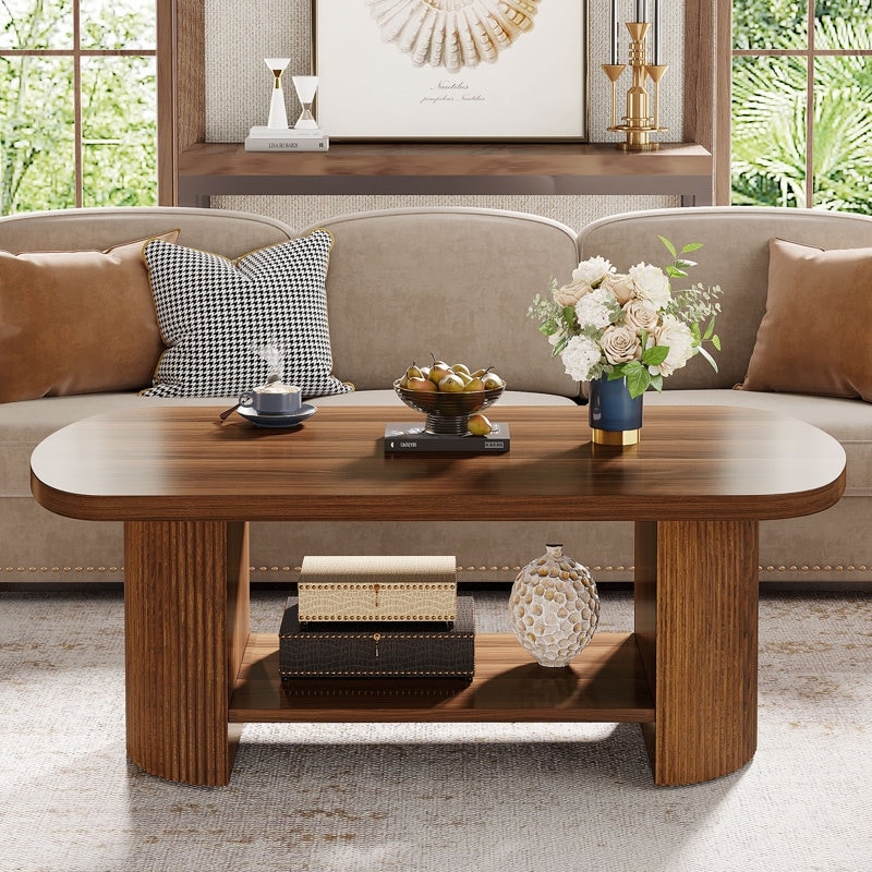 45.2-Inch-Wood-Coffee-Table,-