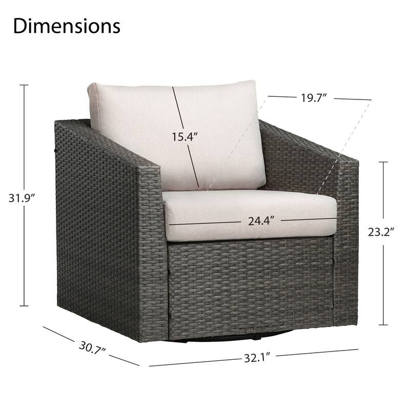 Oakley Outdoor Wicker Patio Furniture Swivel Chair