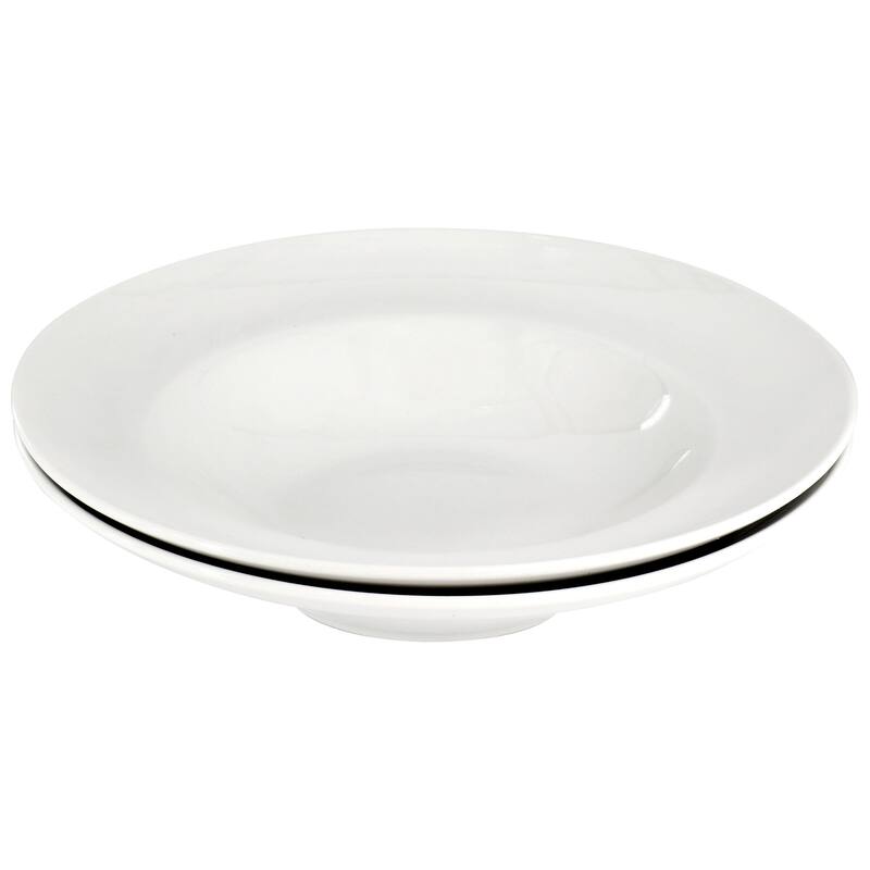 Gibson Home Great Essentials 2 Piece Fine Ceramic 20oz Entree Bowl Set in White