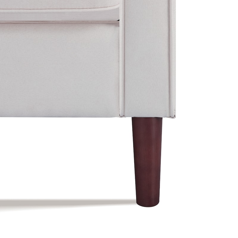 Artdeco Home - Sedona Modern Accent Chair, Faux Linen / Vegan Leather Armchair