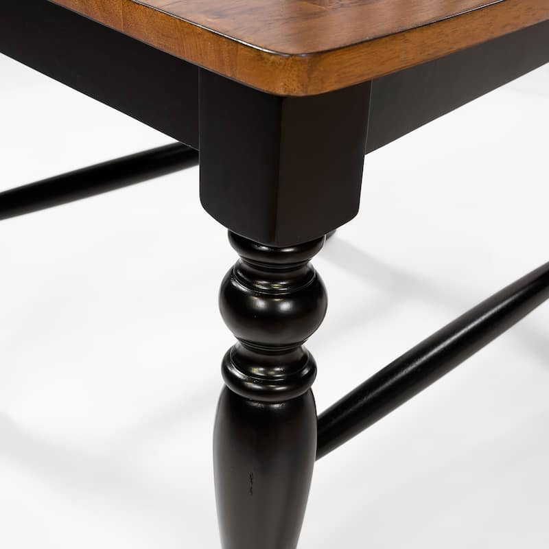 Levole Country Black and Antique Oak Wood Two-tone 7-Piece Dining Set by Furniture of America