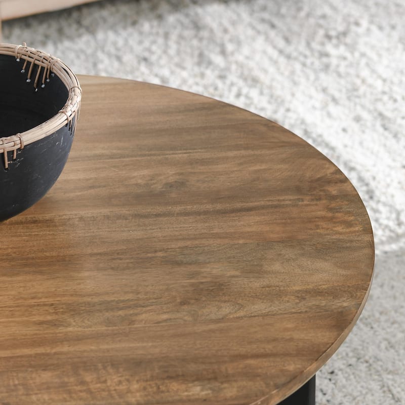 Classic Home Penelope Mango Wood Two-Tone Coffee Table