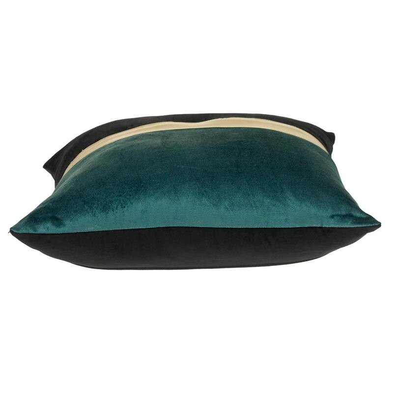 Dark Grey Gold and Purple Tufted Velvet Square Pillow