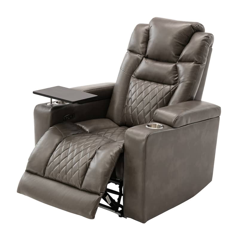 PU Leather Motion Recliner Chairs with Cup Holders & 360° Swivel Tray Table Bed Bath & Beyond