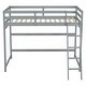 preview thumbnail 5 of 16, Modern Twin Size High Loft Bed with Inclined Ladder and Guardrails for Bedroom