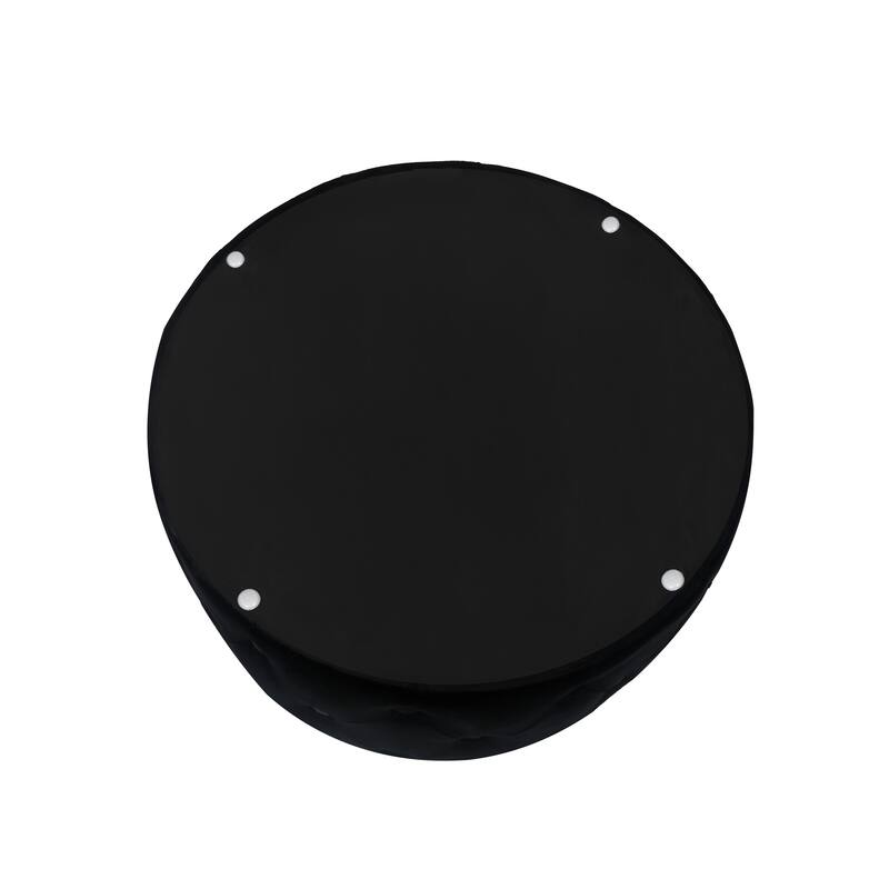 Adeco Round Velvet Storage Ottoman, Button Tufted Footrest Footstool