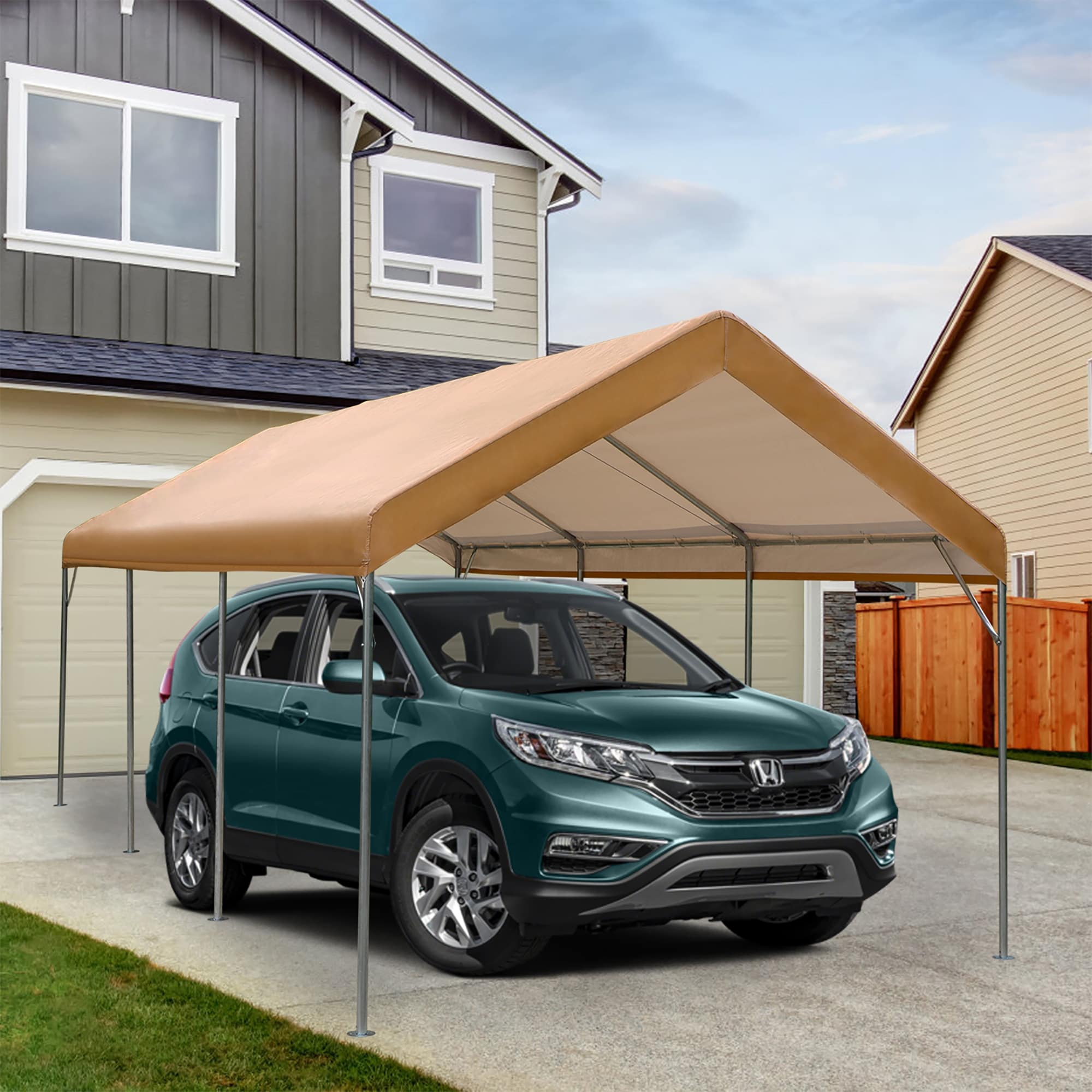 MAISON ARTS 10x20 ft Heavy Duty Carport Car Canopy Garage Boat Shelter Party Tent With Sidewalls