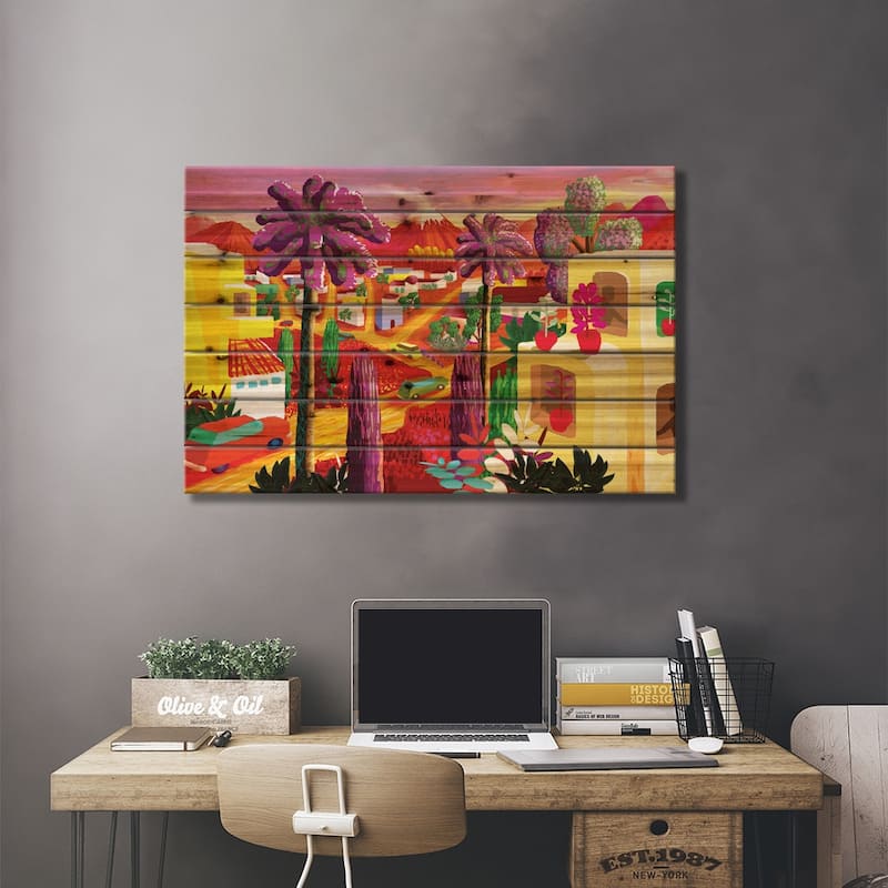 Quauhnahuac after Chelas Print On Wood by Charles Harker - Multi-Color