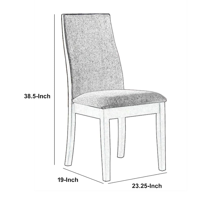 Brown/Gray Fabric Upholstered Wood Frame Dining Chair, Set of 2, Sturdy Dining Chair for Dining Rooms - 22.75