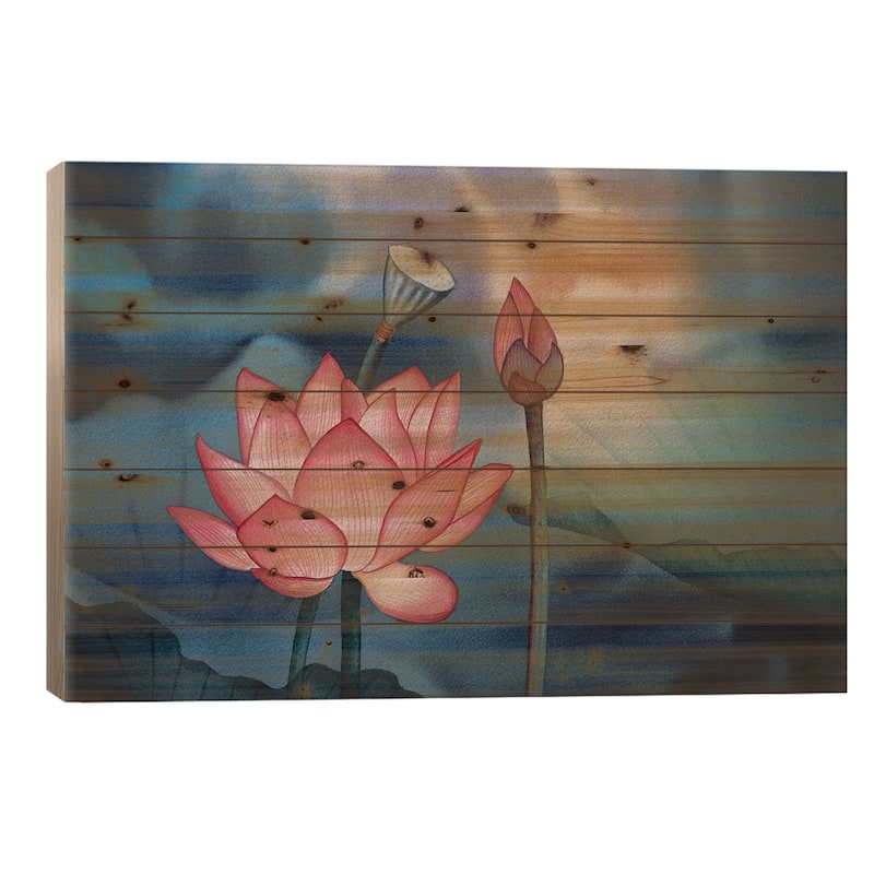 Untitled Print On Wood by Liam Kumawat - Multi-Color - 26x40x1.5