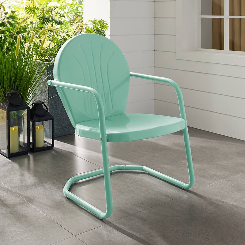 Crosley Griffith Metal Chair In Aqua