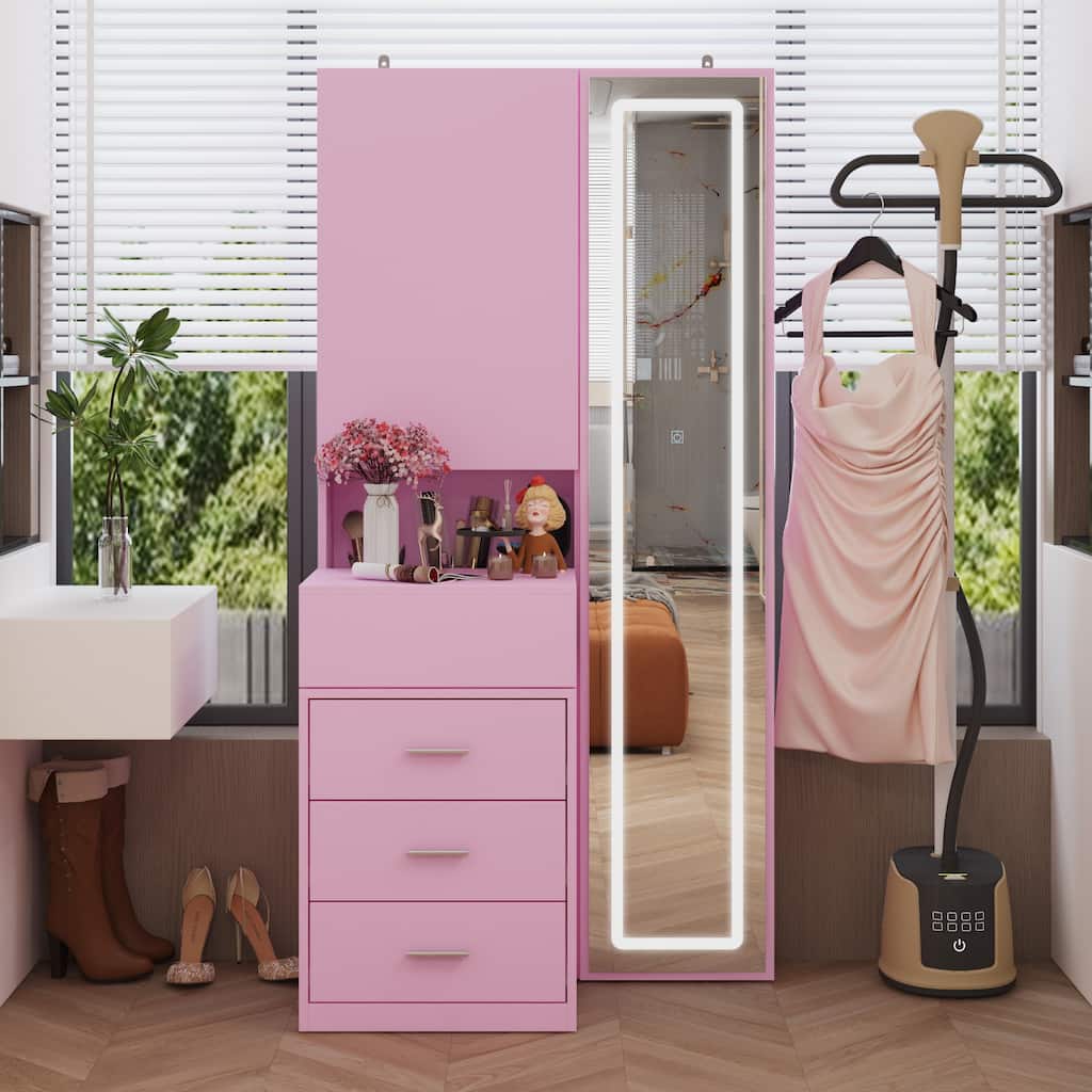 Dresser LED-Lit Vanity Dressing Cabinet with Full-Length Mirror