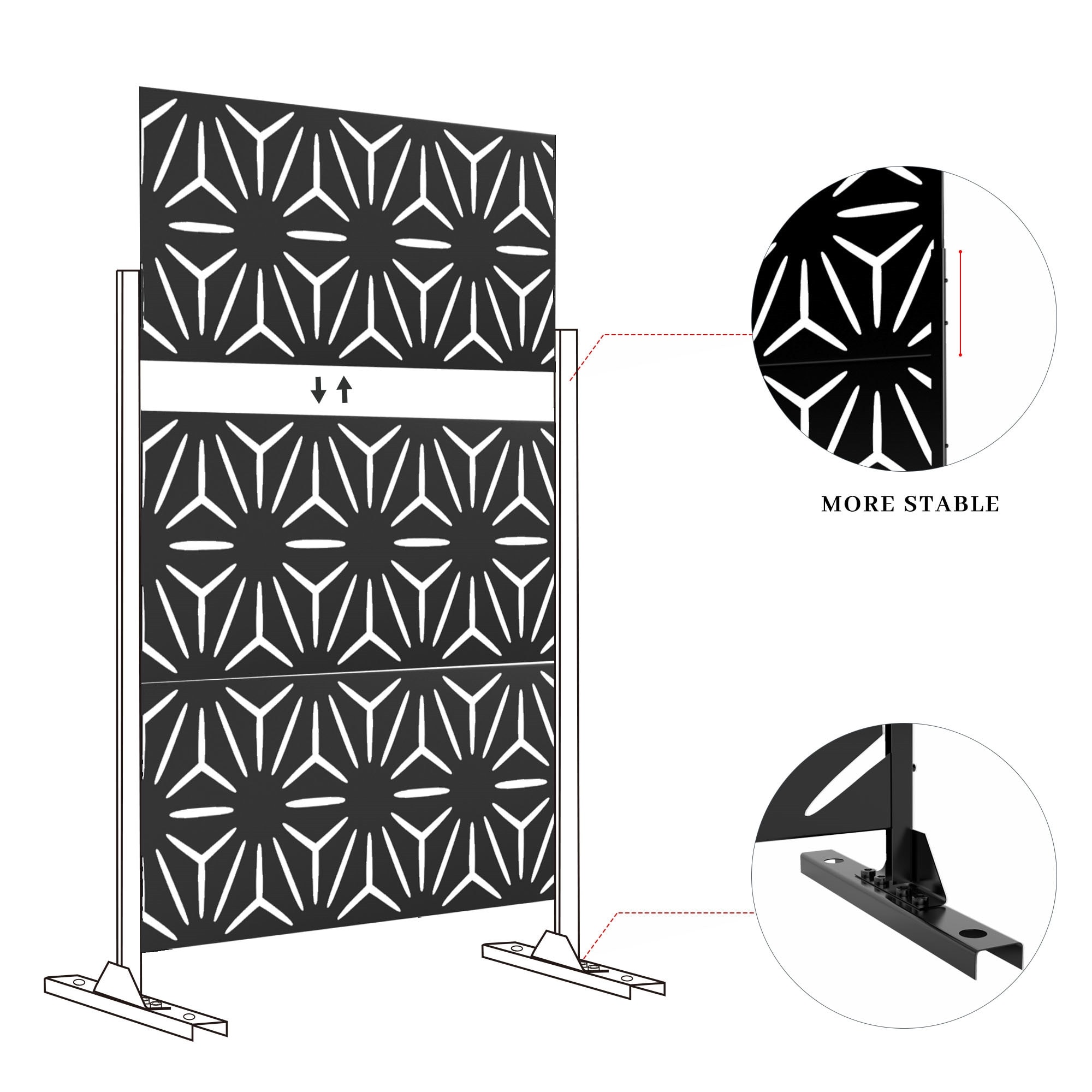 Privacy Screen Free Standing Star