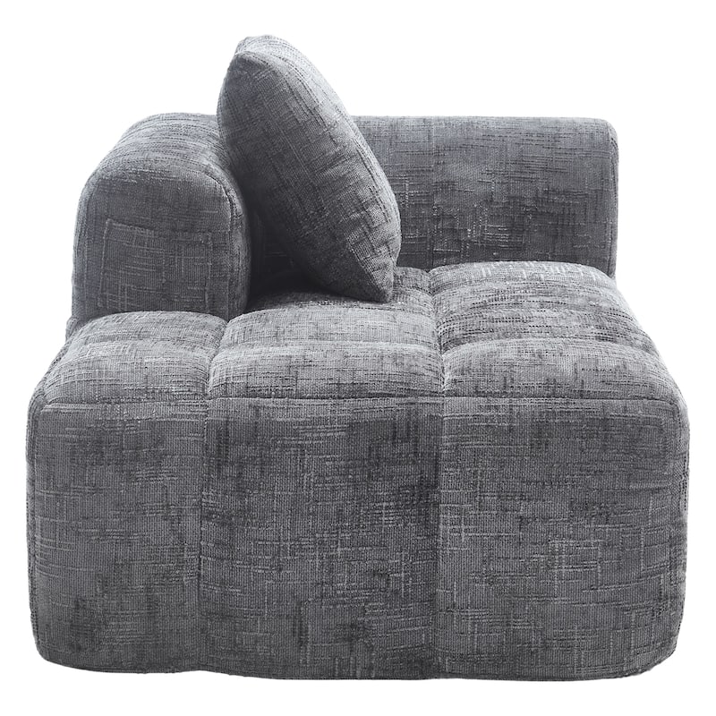 Chenille Loveseat Sofa, Minimalist Modular Sleeper for Living Room